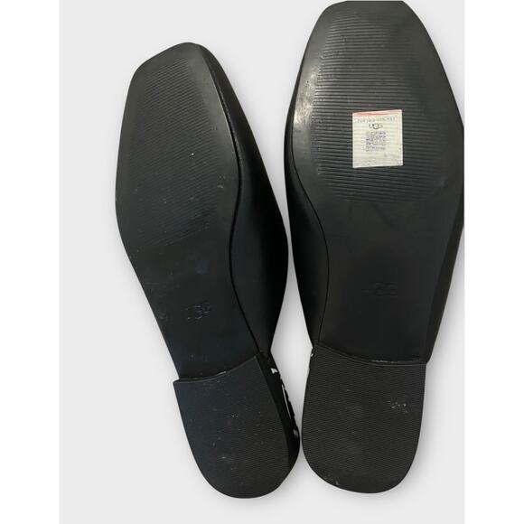 Ugg Janaya Mule Black Leather US 10 Slip On Loafer Flats Old Money Preppy Luxury - Picture 11 of 15